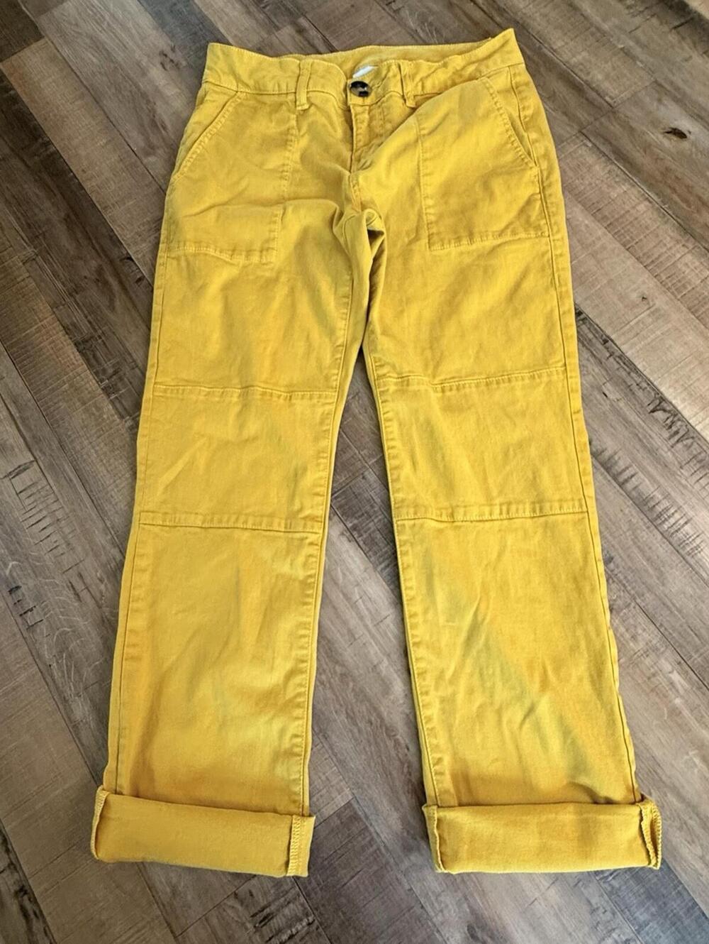 CAbi #5869 Utility Trouser Pants Size 4 Yellow